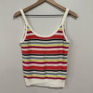 cupcakes & cashmere Multicolor Striped Knit Tank Top Women’s Size Small